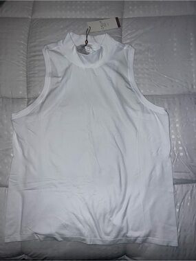 CALIA by Carrie Underwood White Sleeveless Mock Neck Tank Top